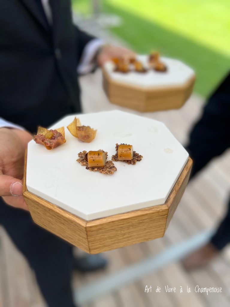 petites bouchées de l'Assiette Champenoise Arnaud Lallement Chef 3 étoiles