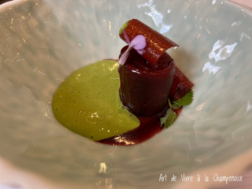 assiette gastronomique de l'Assiette Champenoise Arnaud Lallement Chef 3 étoiles