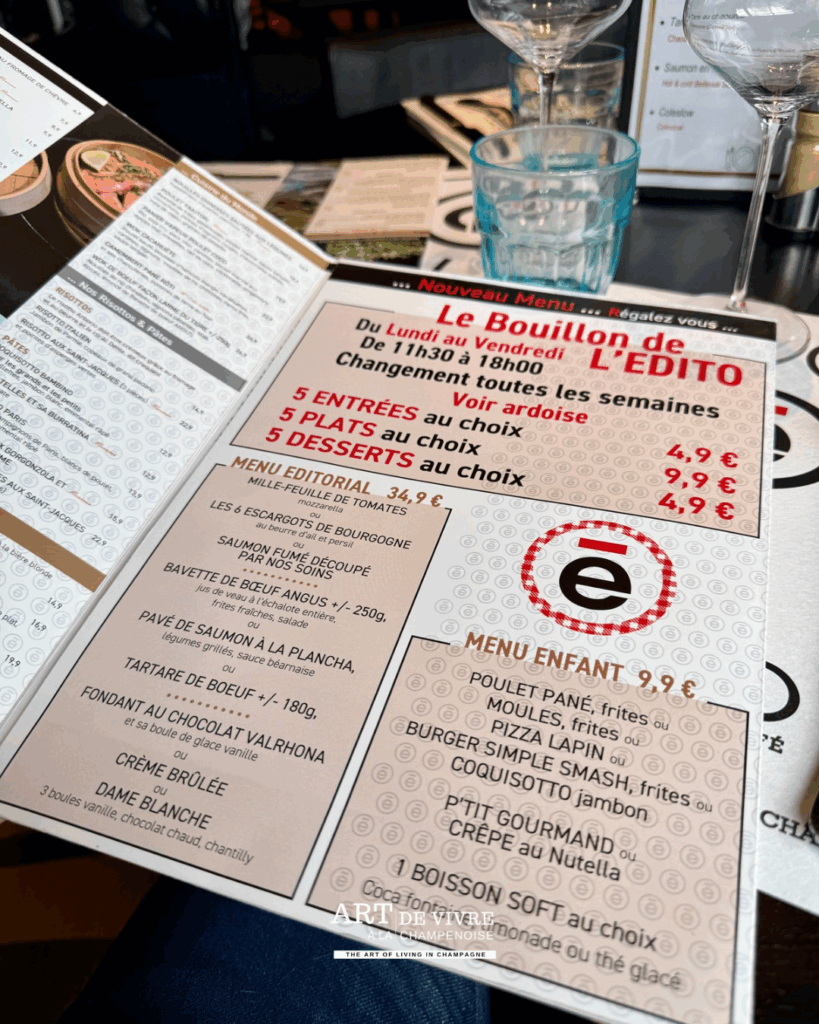 Le Bouillon de L’Édito : un repas gourmand dans l’une des brasseries les plus vivantes de Reims.