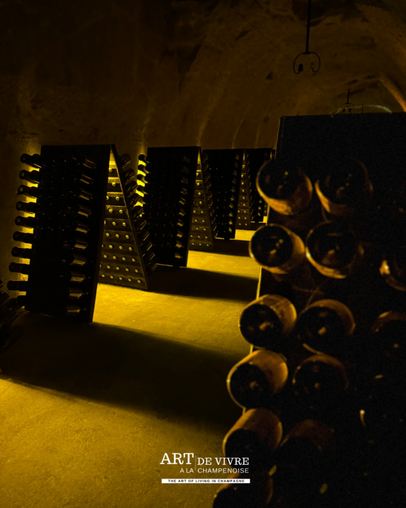 bouteilles en vieillissement caves Champagne Joseph Perrier