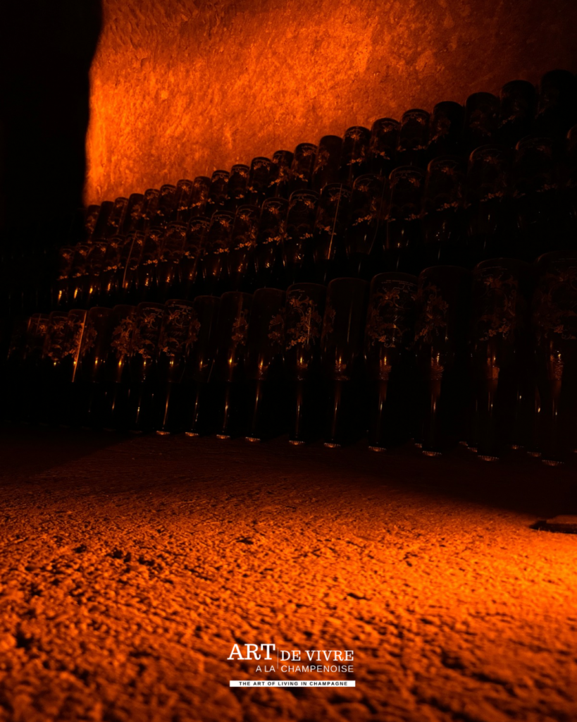 bouteilles en vieillissement caves Champagne Joseph Perrier