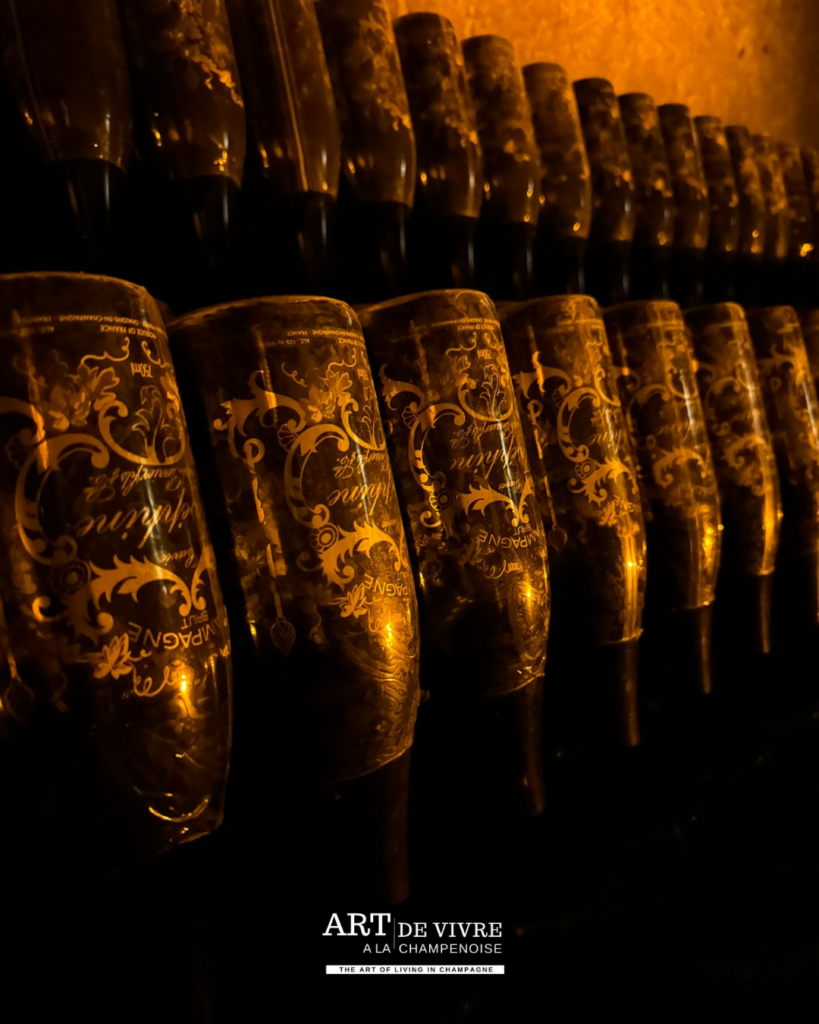 bouteilles en vieillissement caves Champagne Joseph Perrier
