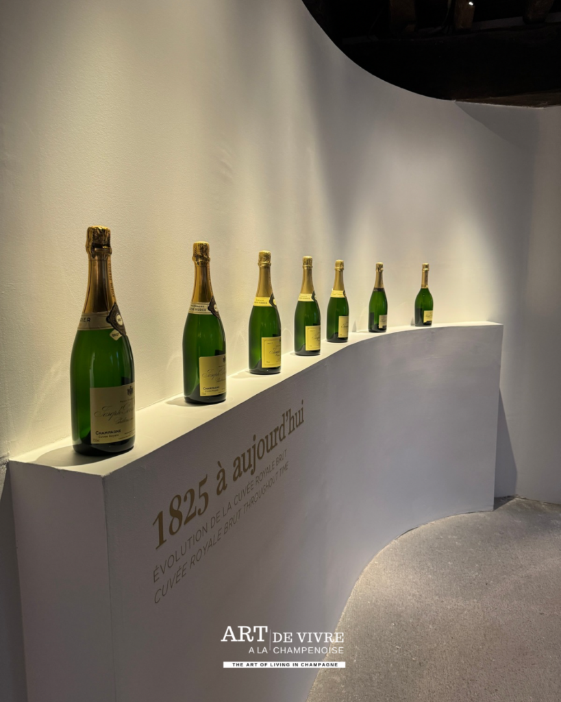 bouteilles évolution histoire caves Champagne Joseph Perrier