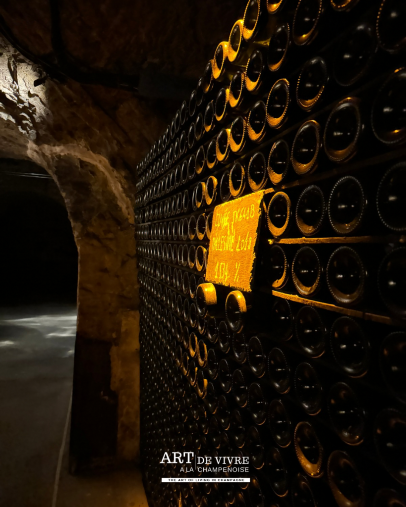 bouteilles en vieillissement caves Champagne Joseph Perrier