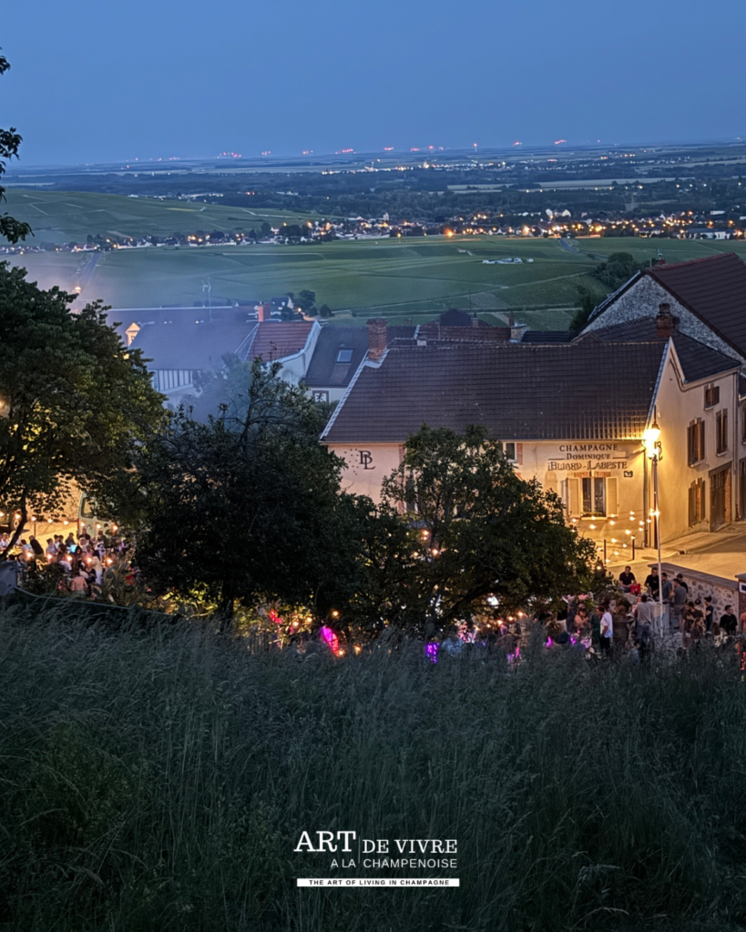 vue nocturne Hautvillers soirée champagne Parc Pierre Cheval