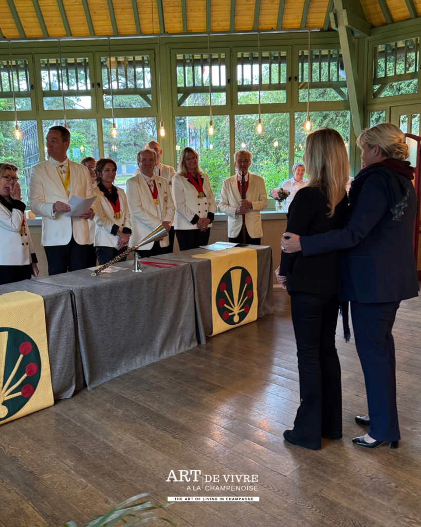 Maïlys Vranken lors de son entrée au Conseil de l’Ordre des Coteaux de Champagne à la Villa Demoiselle à Reims