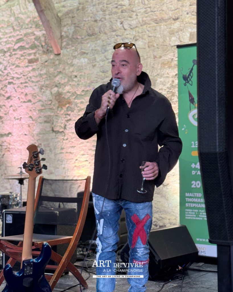 Stéphane Belmondo, parrain du festival, lors de la soirée de lancement à Hermonville