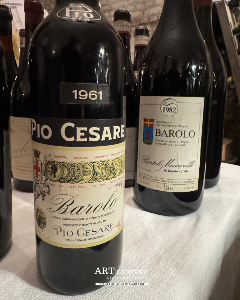 Barolo 1961 et 1982 grand millésime dégustation cave champenoise