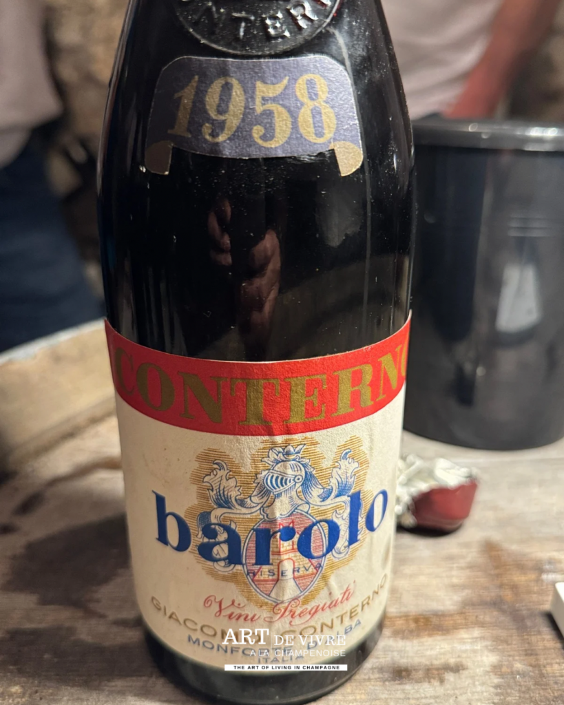 vieux millésime italien Barolo 1958 dégustation oenotourisme Champagne