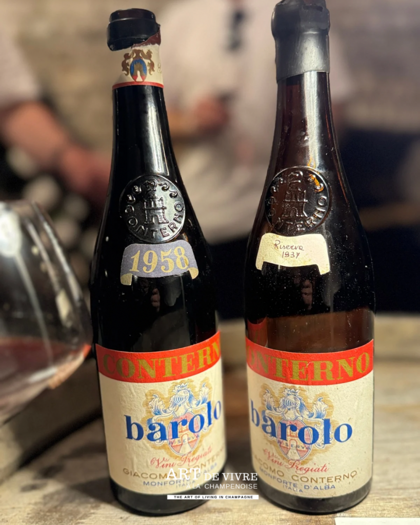 vieux millésimes italiens Barolo dégustation oenotourisme Champagne