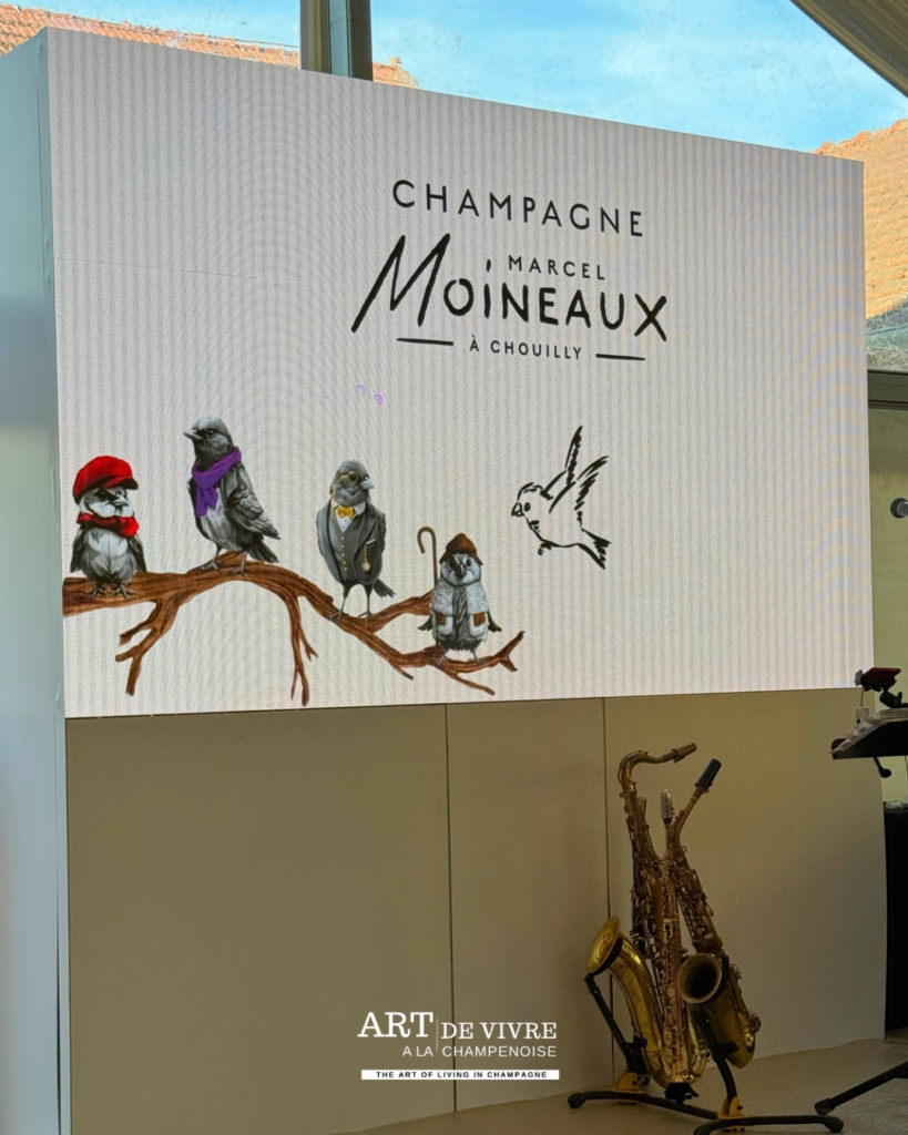 Ecran vidéo présentation Champagne Moineaux