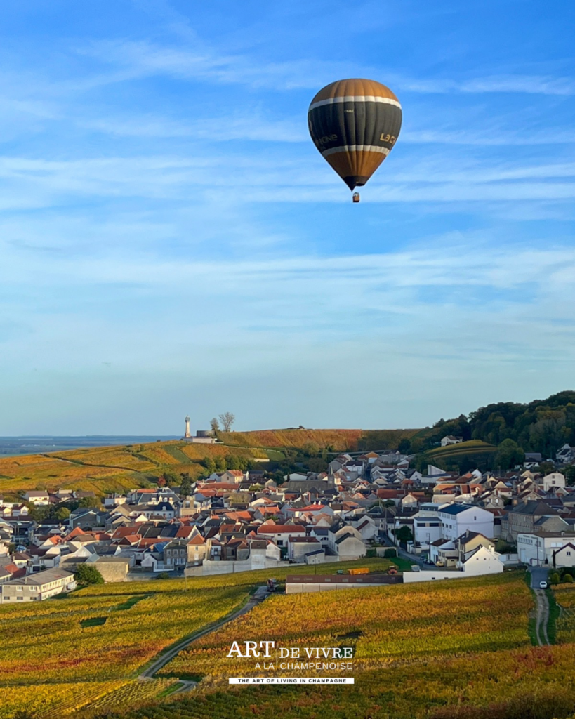 Le village de Verzenay et vol de montgolfière