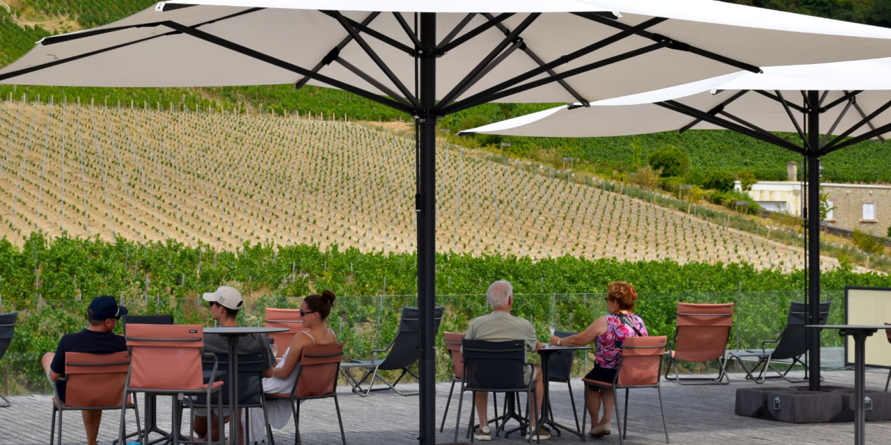 Pressoria : un bar à champagne avec vue sur les vignes, accessible à tous