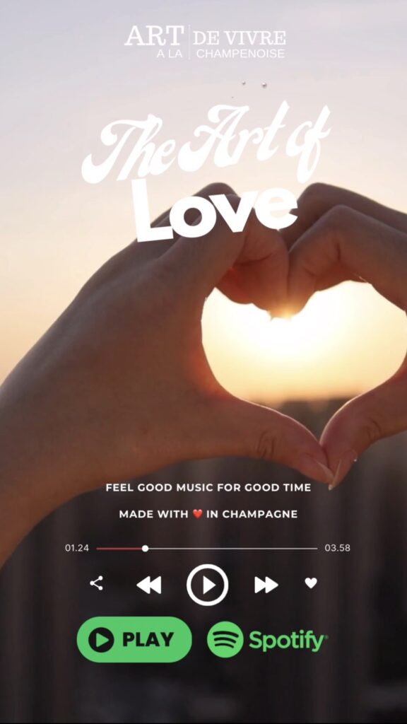 Play list sur spotify The Art of Love by Art de Vivre à la Champenoise