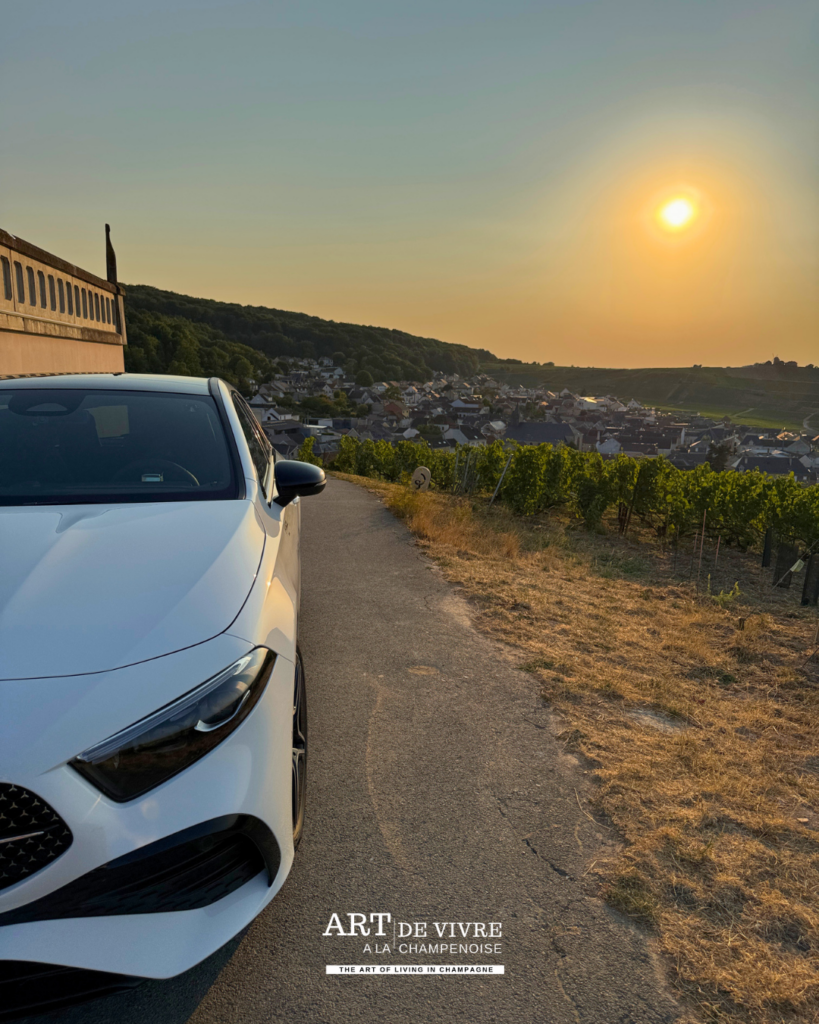 Mercedes Autobernard partenaire d’Art de Vivre à la Champenoise au coucher du soleil