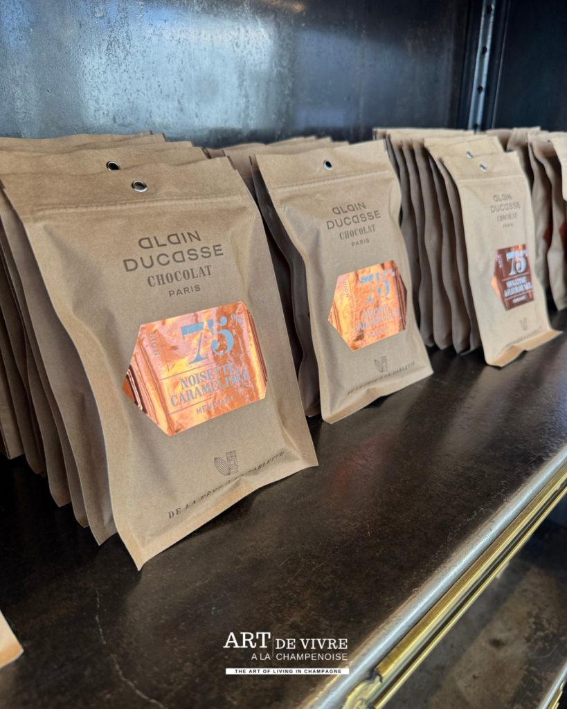 sachets de chocolats artisanale Alain Ducasse au Comptoir de Reims