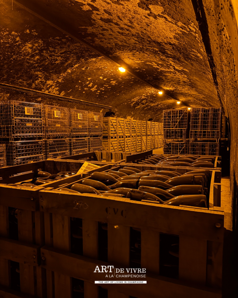 Vieillissement du champagne dans les galeries Abelé 1757