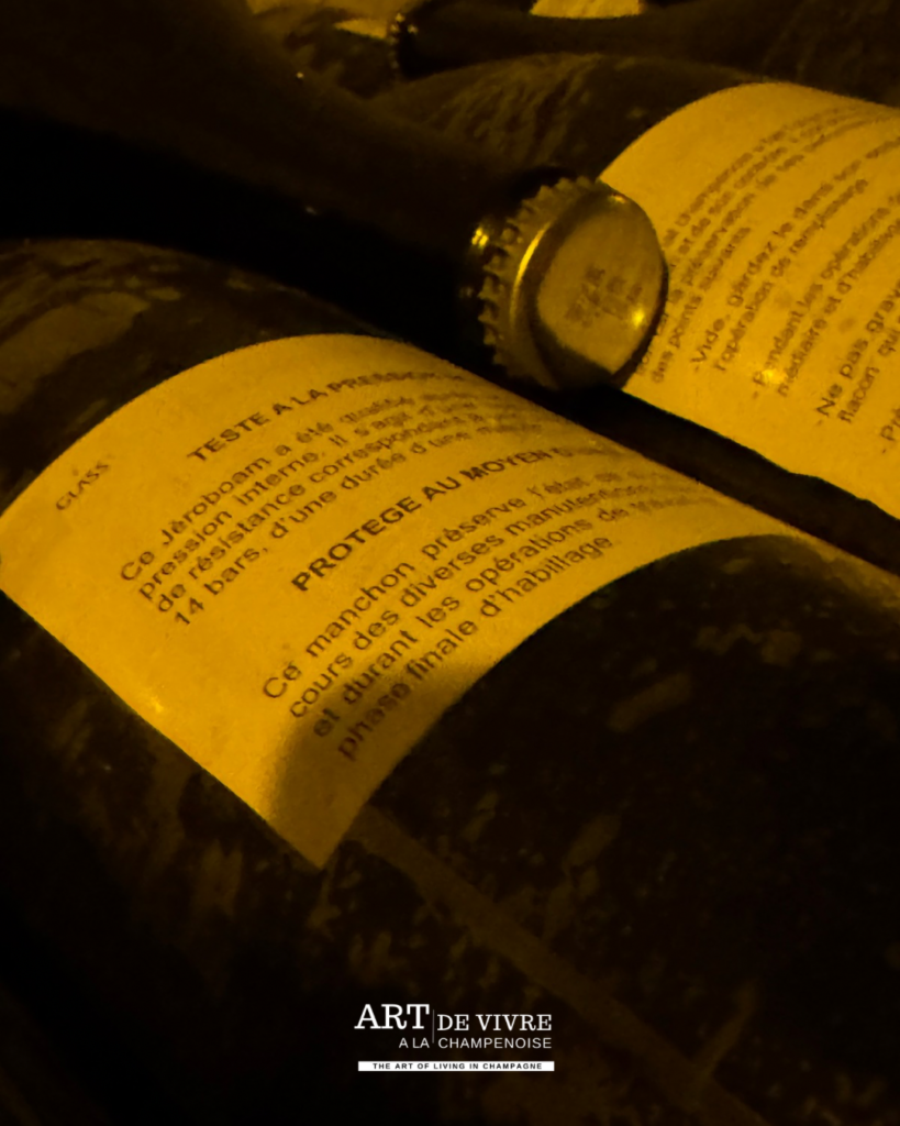 Jéroboam conservés dans une alcôve des caves Abelé