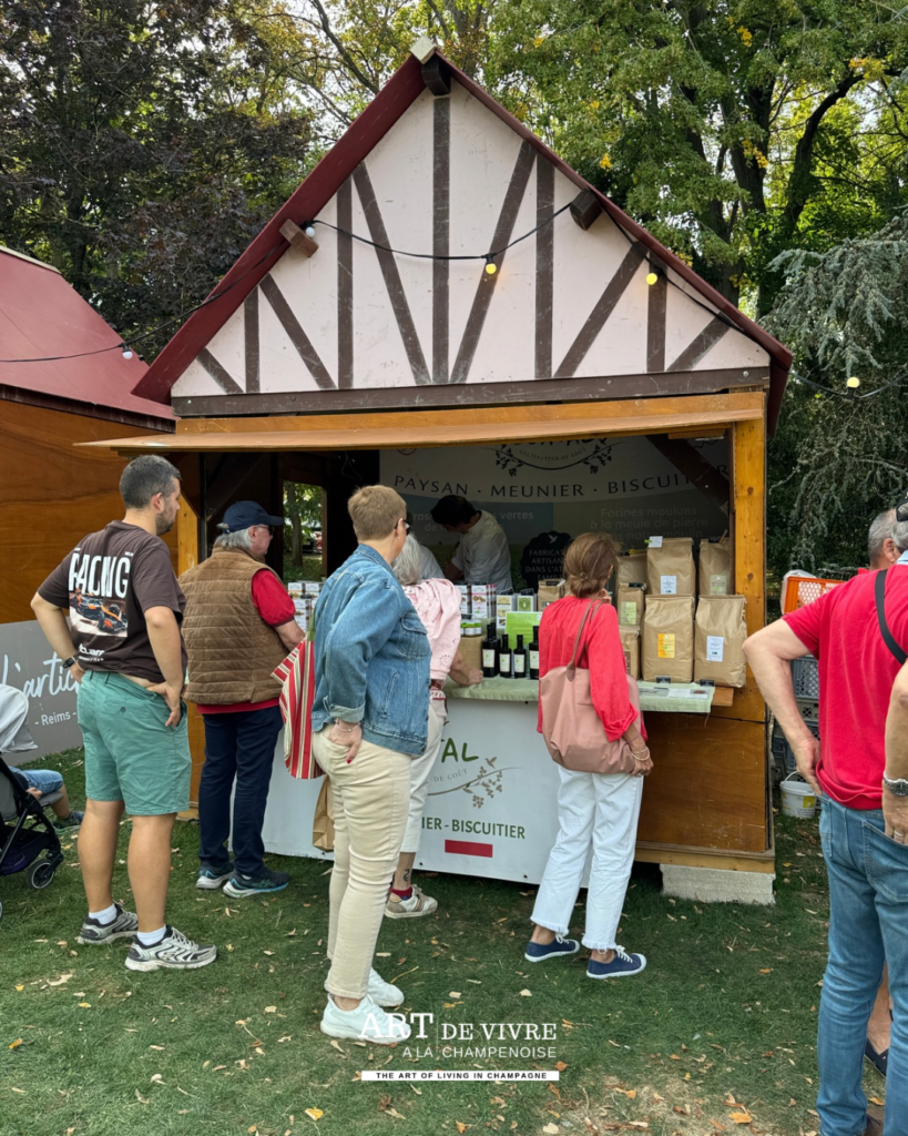 Stand d’un producteur champenois au Domaine Les Crayères