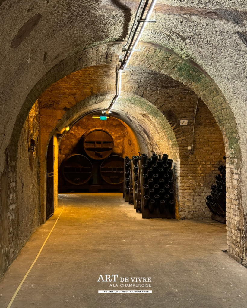 Les traverses dans les caves du Champagne Gosset