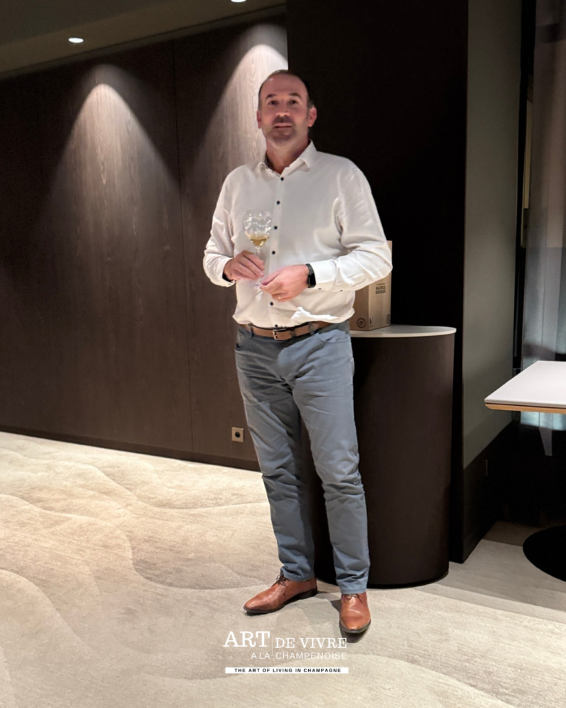 Présentation d’une cuvée Champagne Maurice Grumier chez Arbane Reims